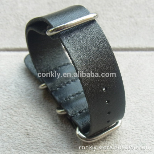 black leathe watch straps factory